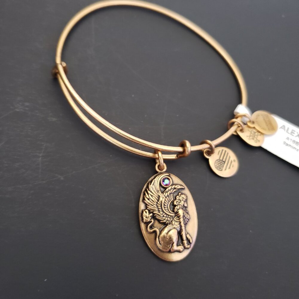 NWT Alex and Ani Gold Sphinx Bracelet Bangle 724